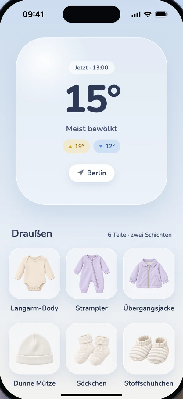 BabyWear on iPhone: what should my baby wear today?